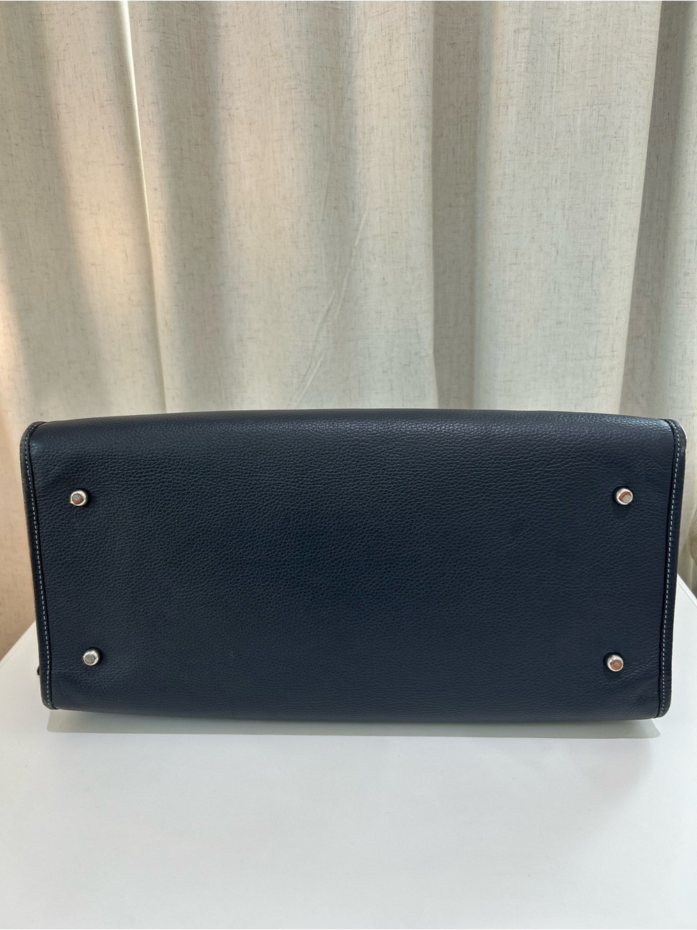 Coach Navy and Gray Signature Canvas Tote with Center Stripe - Picture 5 of 14